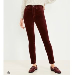 loft velvet High waist skinny pants